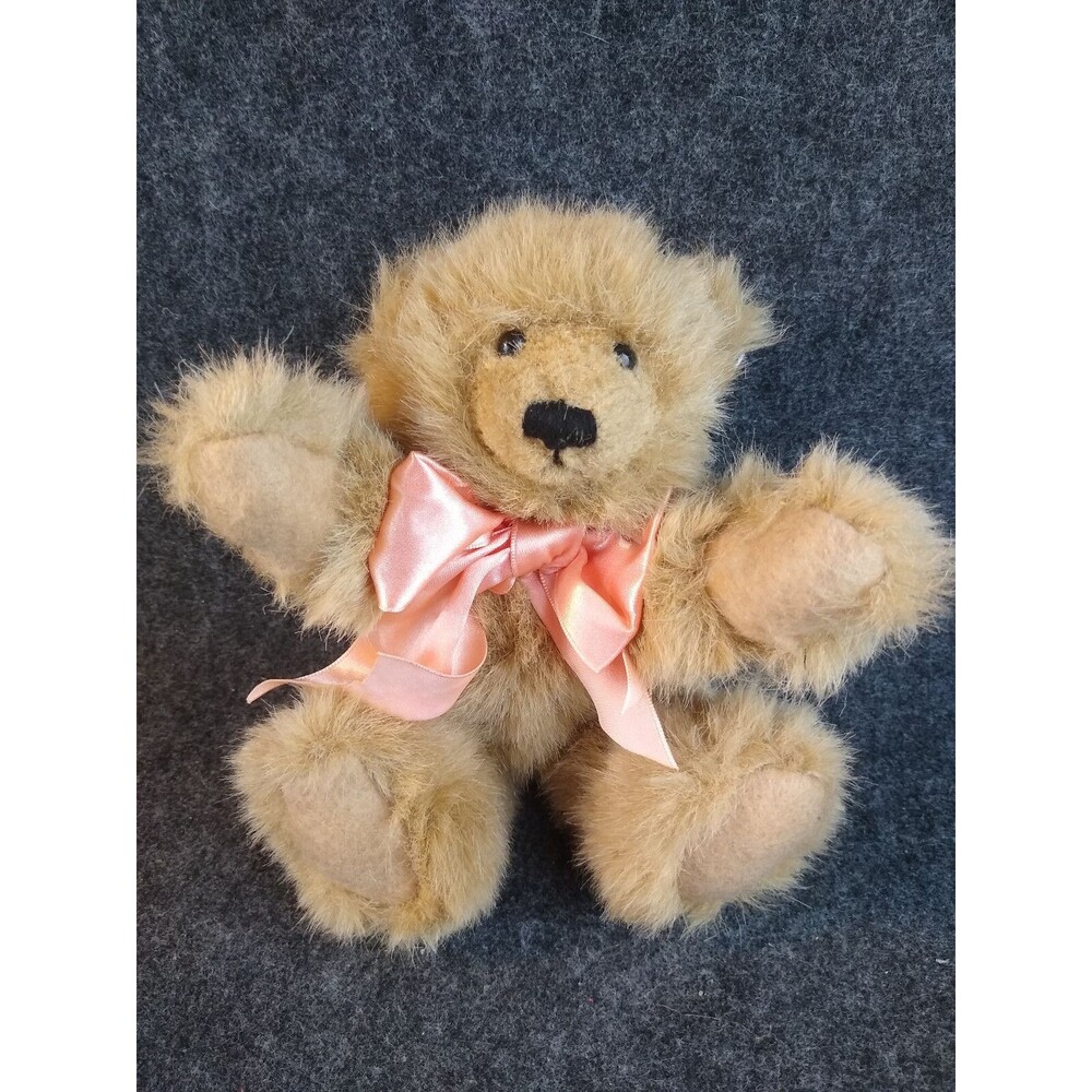Annette Funicello Collectible Teddy Bear Jointed Brown Plush Stuffed Animal wPin